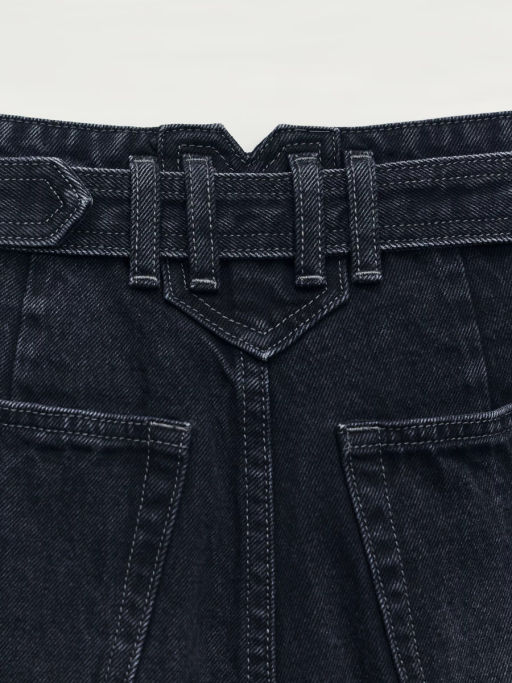 Джинсы straight с высокой посадкой с поясом / Zarina  фото 4