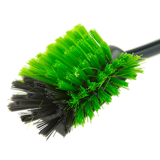 Щетка для посуды "Лайм" 30см, овальная, с длинной пластмассовой ручкой (Китай)