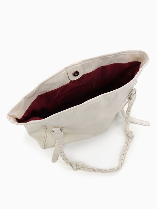 Сумка - шоппер женская на молнии, 44×10×29 см, однотонная, белая