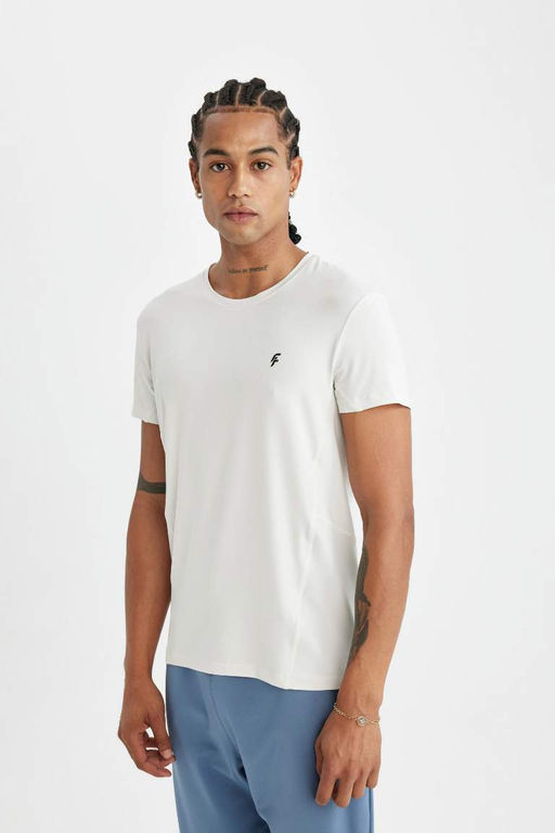 DeFactoFit Спортивная футболка Slim Fit с круглым вырезом и короткими рукавами  фото 4
