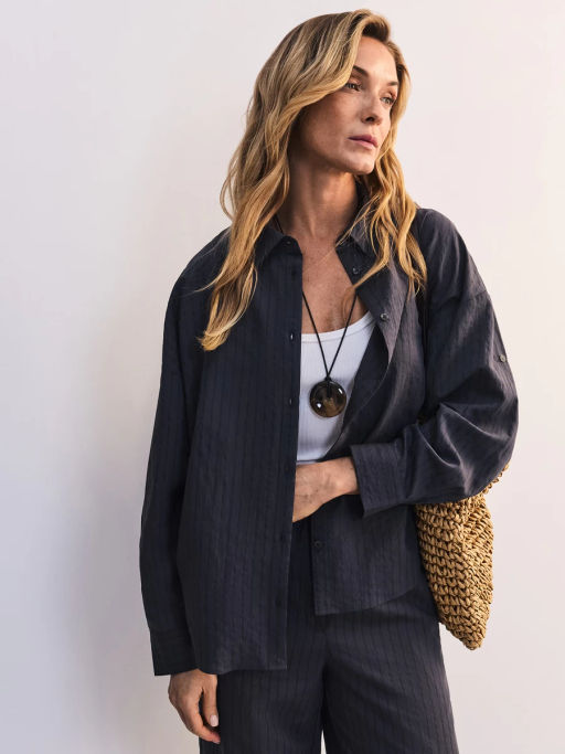 Блуза оверсайз из вискозы с длинным рукавом ZR2605012013-39 / Zarina  фото 9