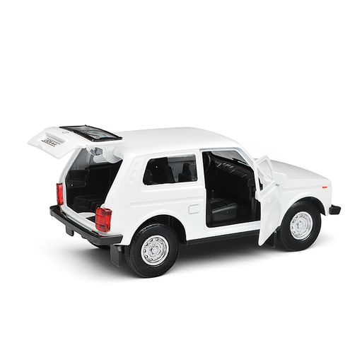 Машина металл LADA 4x4 12 см, (двери, багаж, белый) инерц, в коробке