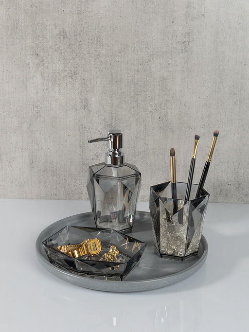 Мыльница 14,5x11,5x3,6 см серый акриловый пластик - Denastia фото 2