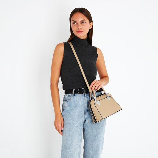 Сумка-саквояж на молнии, цвет бежевый - Simaland фото 3