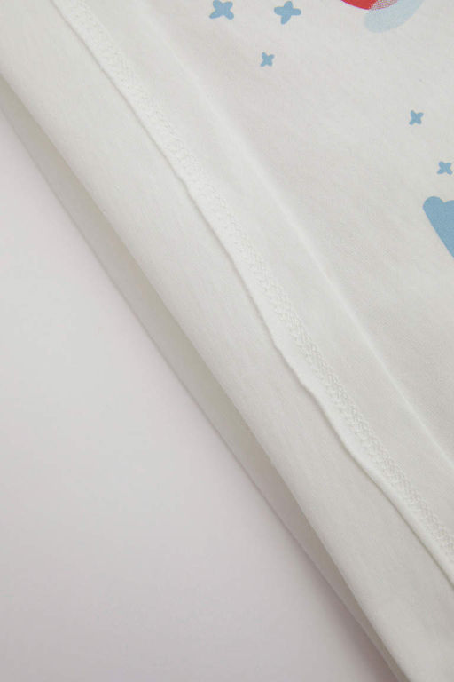 Пижамный комплект из чесаного хлопка с короткими рукавами и шортами для маленьких мальчиков - Defacto фото 4