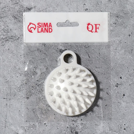 Цена за 2 шт. Щётка - массажёр для мытья головы, 8.5×6.8×3.6 см, белая