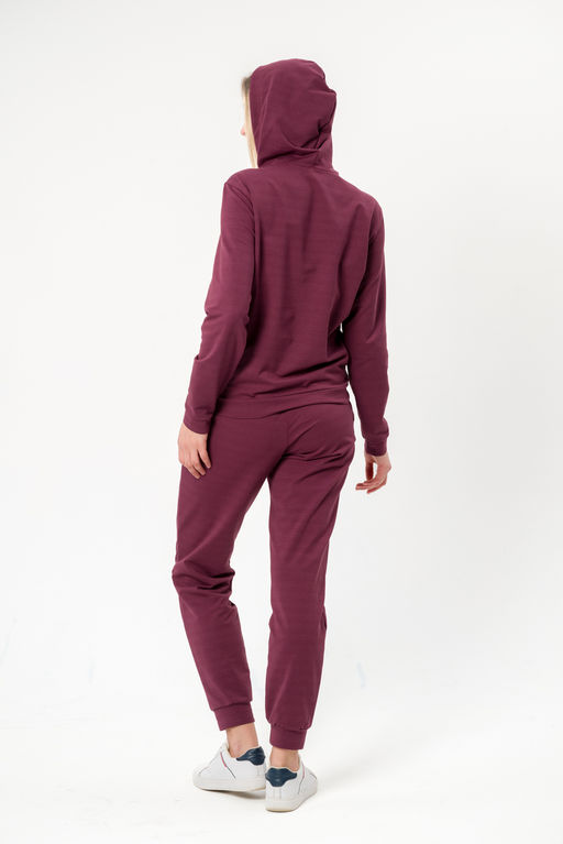 Костюм женский из худи и брюк из футера Кроссфит-2 брусника