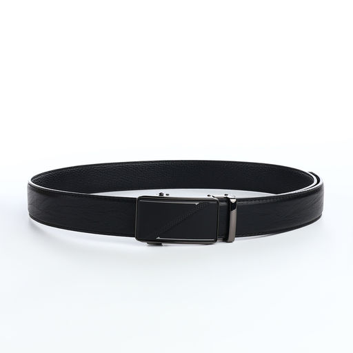 Ремень мужской, 120×3.6 см, натуральная кожа, регулируемая длина, пряжка автомат, чёрный