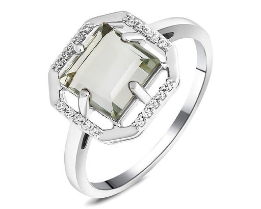 Кольцо, зеленый аметист, Розали