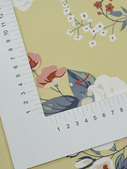 Штапель Цветочная элегия цв.соломенно-желтый, СОРТ2, ш.1.45м, вискоза-100%, 100гр/м.кв - Купава фото 4