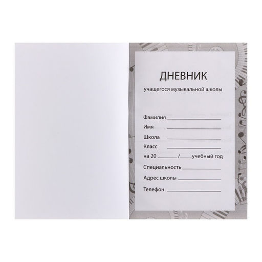 Дневник для музыкальной школы, Скрипка. АРТ, интегральная (гибкая) обложка, матовая ламинация, выборочный лак, 48 листов - Calligrata фото 4