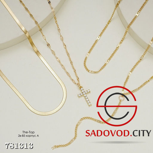 Ожерелье из 4 раздельных цепочек с крестиком - Bruno фото 5