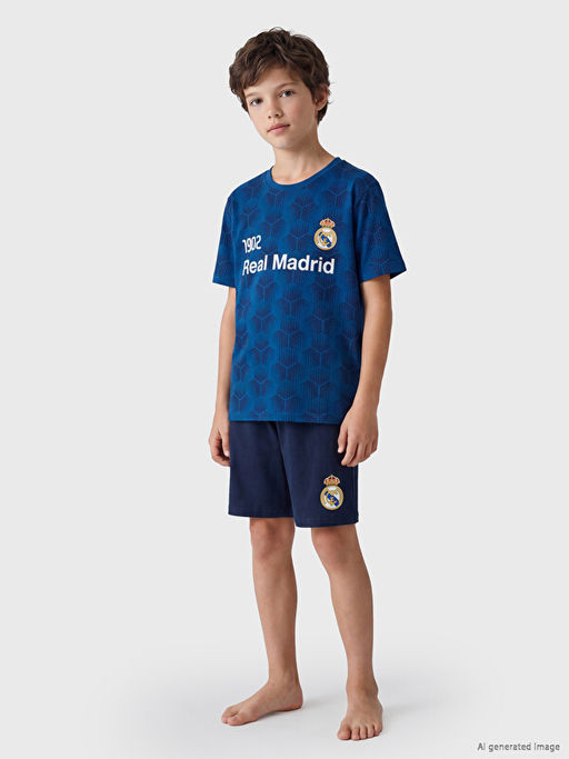 Real Madrid Bask?l? Erkek ?ocuk ?ortlu Pijama Tak?m? - Waikiki фото 2