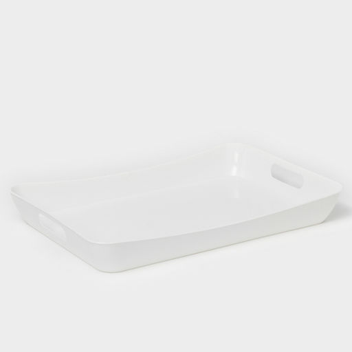 Поднос с ручками BEROSSI «Рондо», пластик, 42.2×28.2×5.2 см, белый