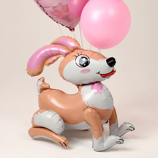 Набор шаров Зайка и сердца, латекс, фольга набор 10 шт. - Страна карнавалия фото 4