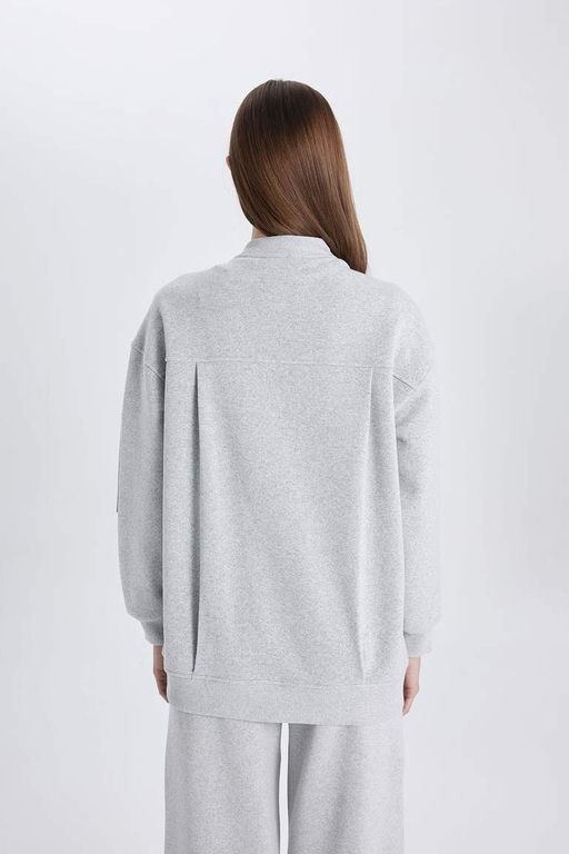 Бомбер-бомбер с воротником-стойкой Мягкий пушистый кардиган - Defacto фото 10