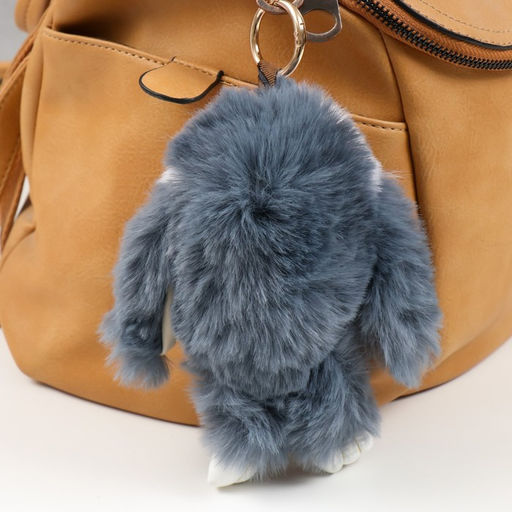 Брелок для ключей на кольце Пушистик. Крольчонок серо-белый, 18 см - Simaland фото 2