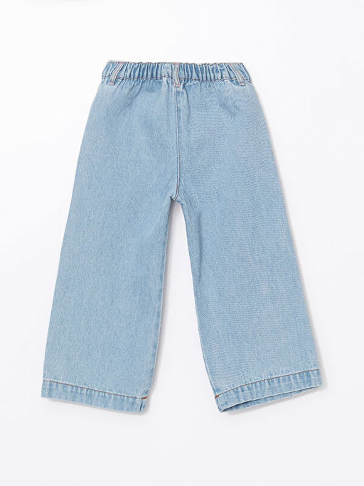 Beli Lastikli K?z ?ocuk Jean Pantolon