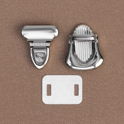 Цена за 8 шт. Застёжка для сумки, 2,2 2,9 см, цвет серебряный - Арт узор фото 3