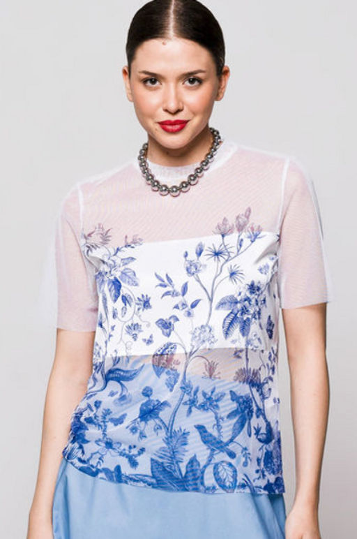 авторская футболка из сетки с шелковой вставкой - Sahar art lab фото 19