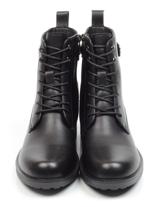 01-5573-1 BLACK Ботинки демисезонные (натуральная кожа, байка)