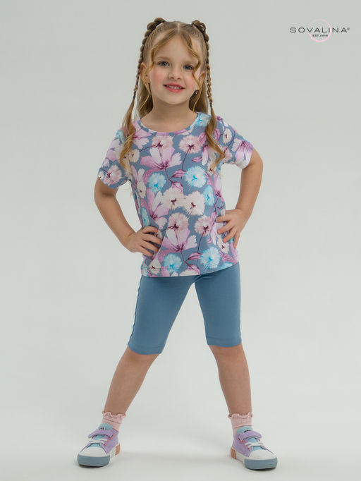 Костюм Актив лиловые одуванчики-деним - Sovalina фото 7