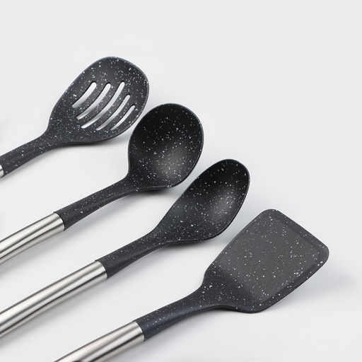 Набор кухонных принадлежностей Доляна «Космос», 4 предмета, чёрный