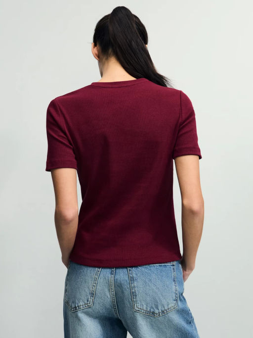 Базовая футболка в рубчик / Zarina  фото 5