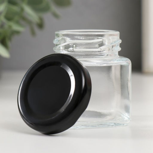 Банка для свечей стекло с крышкой "Четыре грани" прозрачная 50 мл 4,5х4,5х5,5 см