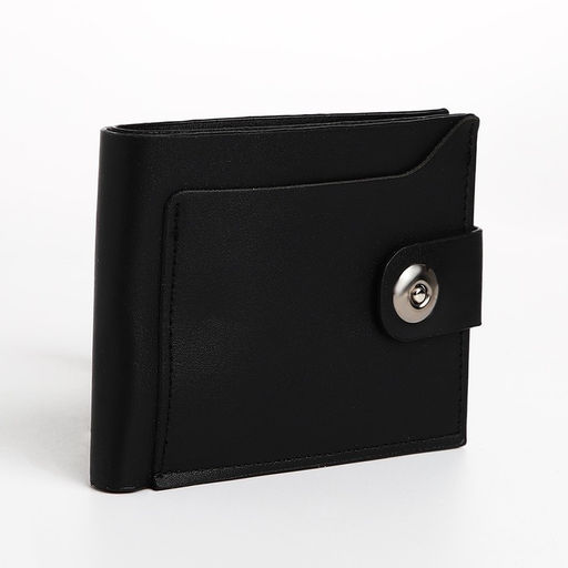 Портмоне мужское на магните, отдел для купюр, для карт, для монет, чёрное