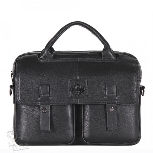 Портфель мужской кожаный 3885Z black Zinimsk - S-style фото 3