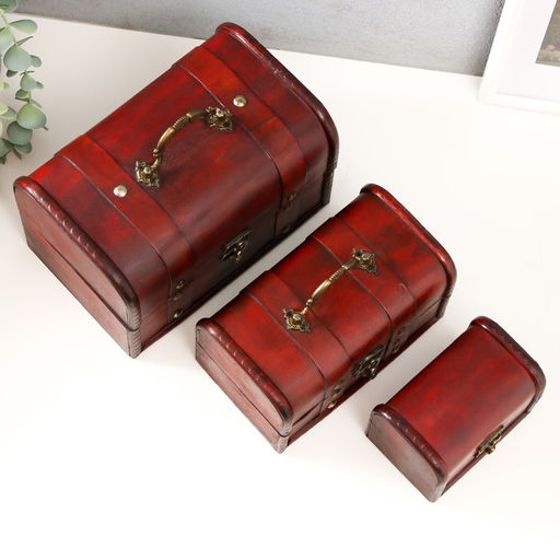 Набор шкатулок для украшений «Сундучок. Винтаж», дерево, 3 шт.