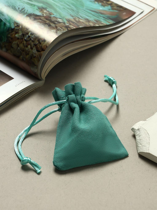 Цена за 50 шт. Мешочек подарочный Хлопок, 7?9 см, тиффани - Simaland фото 4