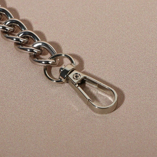 Ручка для сумки, бамбук, с цепочками и карабинами, 60 см, цвет серебряный - Арт узор фото 2