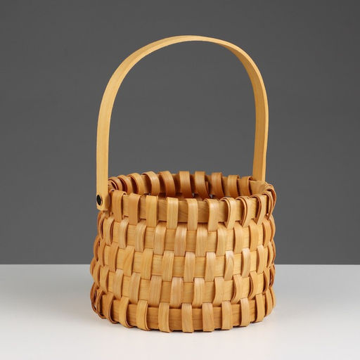 Корзина плетёная для хранения, 17×17×12.5 см, ручка h=13.5 см, ротанг