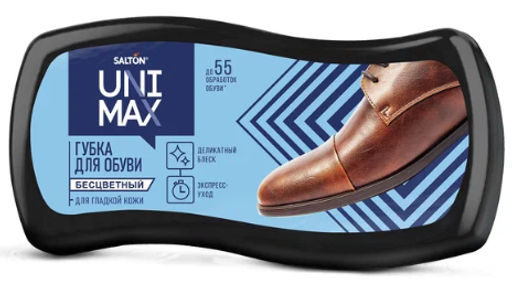 UNIMAXгубка д/обуви из гладкой кожи ВОЛНА Бесцветная