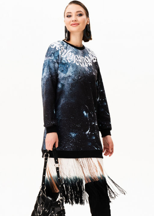 Платье-свитшот с бахромой PSB001 - Sahar art lab фото 10