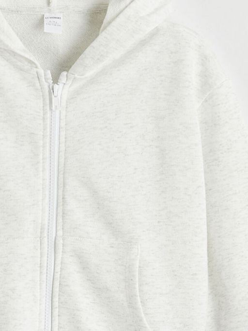 Kap??onlu Erkek ?ocuk Fermuarl? Sweatshirt