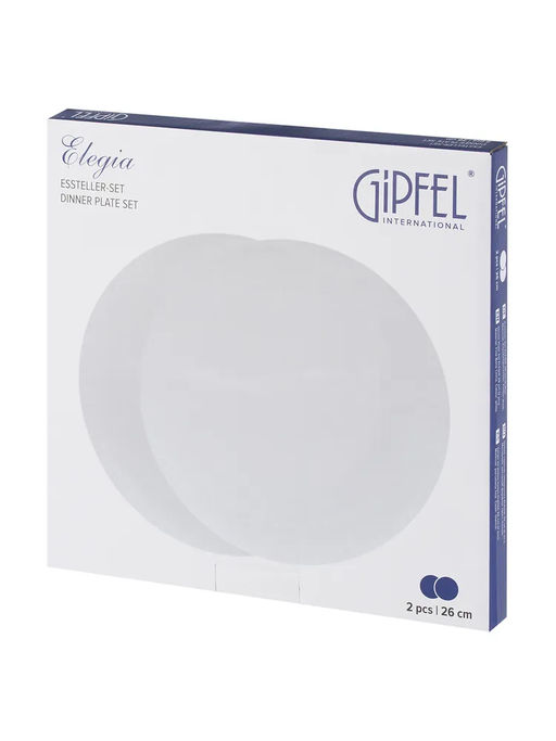 43459 GIPFEL Набор тарелок обеденных ELEGIA 26 см (2 шт.). Материал: костяной фарфор. Цвет: белый.