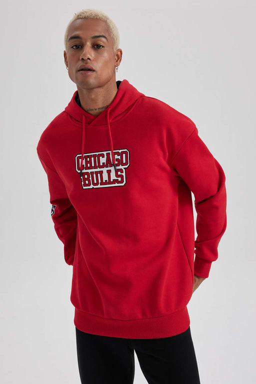 DeFactoFit Толстовка свободного покроя с капюшоном NBA Chicago Bulls фото 3