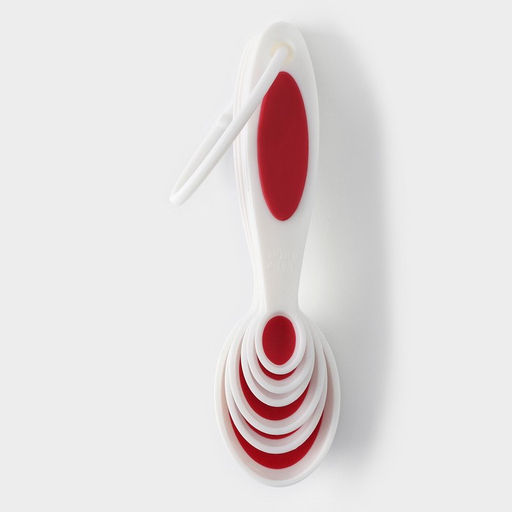 Цена за 2 шт. Набор мерных ложек Доляна «Тепло», 6 шт.: 0.62/1.25/2.5/5/7.4/15 мл, красный, белый