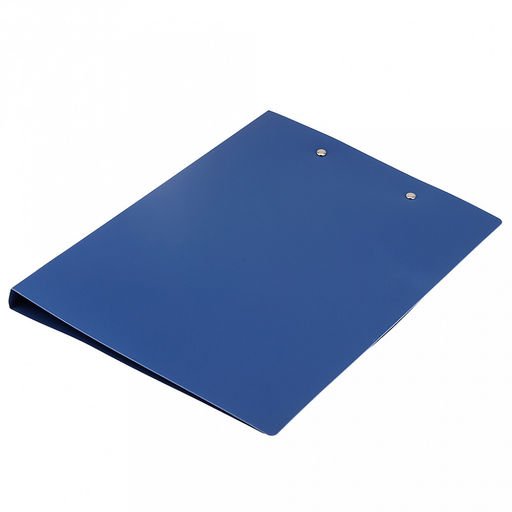 Папка с 2-мя зажимами А4, ширина корешка 20мм, пластик, цвет - синий (Китай)