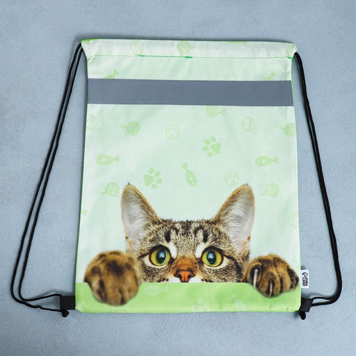 Сумка для обуви со светоотражающим элементом Забавный котёнок, 41х31 см - Artfox study фото 8