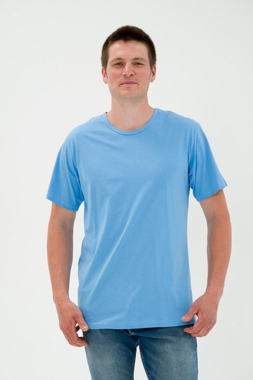 Футболка мужская из кулирки небесный - Амадэль фото 2