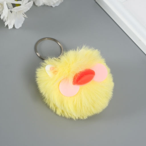 Брелок для ключей на кольце Пушистик. Необычный утёнок, на сумку, рюкзак, жёлтый, 10?6?6 см - Simaland фото 3