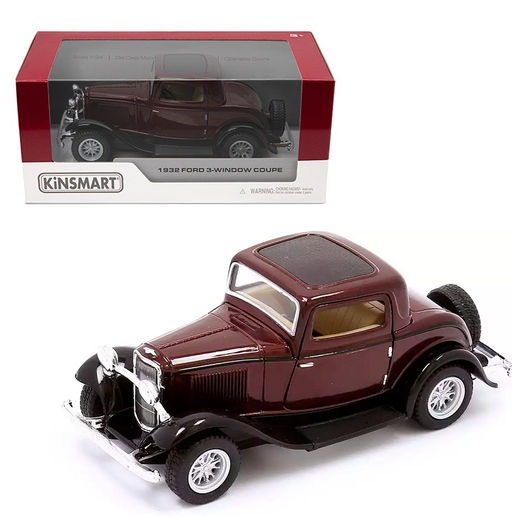 Kinsmart. Модель арт.KT5332/1 "Ford 3-Window Coupe 1932" 1:34 (вишневая) инерц.