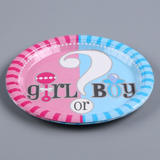 Тарелка бумажная Гендер-пати, набор 6 шт. - Страна карнавалия фото 3