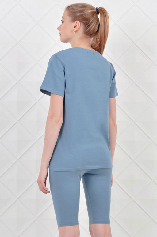 Арт. 5618 Костюм с бриджами 42-50 (5 шт) Цвет:верх-светло-серый, низ-светло-серый