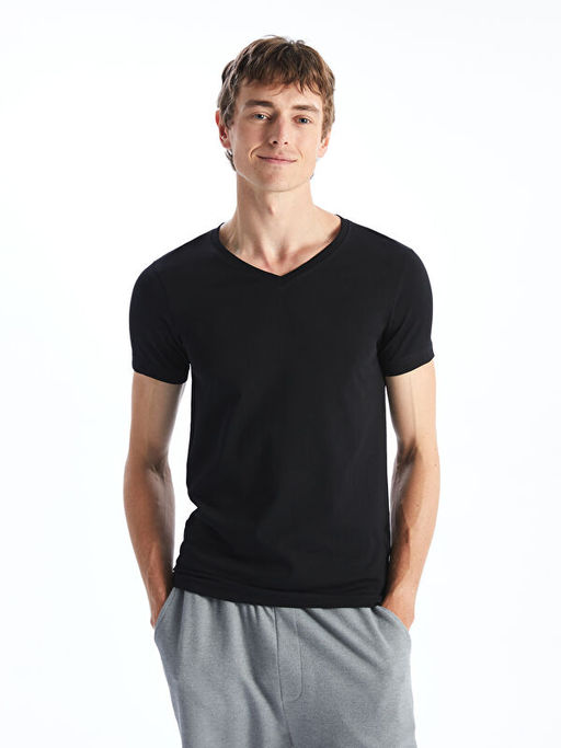 V Yaka K?sa Kollu Erkek Atlet - Waikiki фото 4