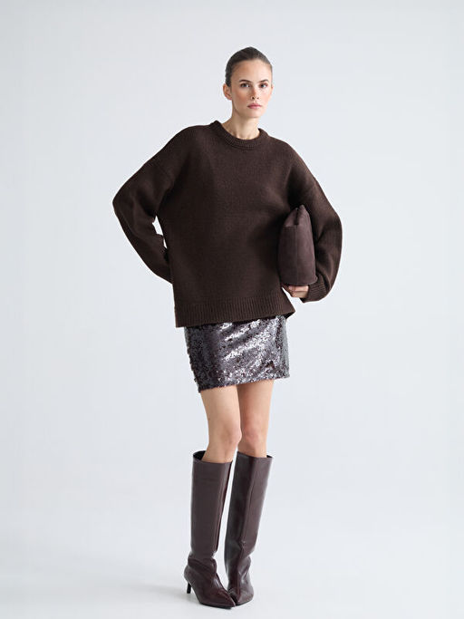 Bisiklet Yaka Kad?n Triko Kazak